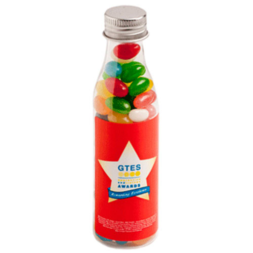 MINI JELLY BEANS IN SODA BOTTLE 100G (Corp Coloured or Mixed Coloured Jelly Beans)