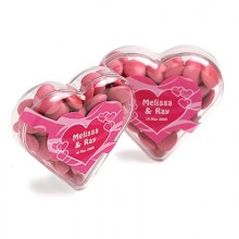ACRYLIC HEART WITH CHOC BEANS 50G (Mixed Colours)