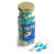 MINI JELLY BEANS IN GLASS TALL JAR 220G (Mixed Colours or Corporate Colours)