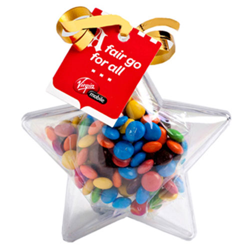 ACRYLIC STARS FILLED WITH M&Ms 50G