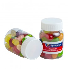 BABY JAR FILLED WITH MINI JELLY BEANS (Mixed or Corp Colours) 50g