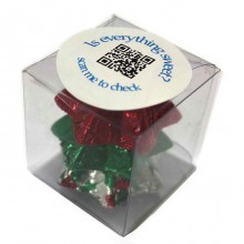 SMALL ROUND ACRYLIC WINDOW TIN FILLLED WITH TINY HUMBUGS 170G